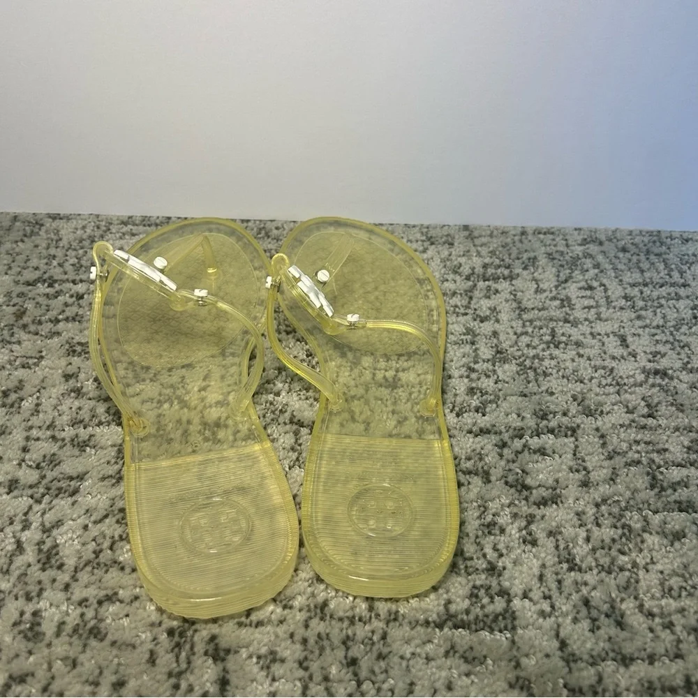 Tory Burch Yellow Mini Miller Flat Jelly Thong Sandals Size 8